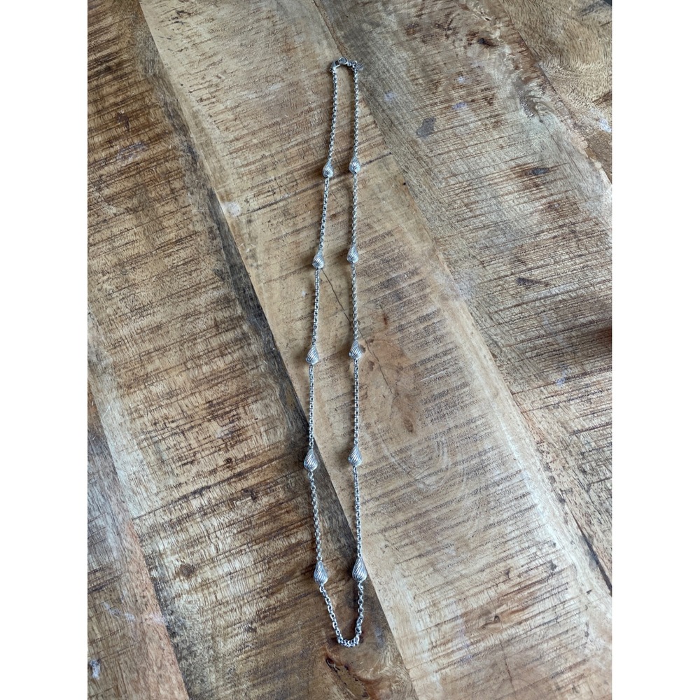 Christian James by Scott Grimes Sterling 36" Fluted Teardrop Station Necklace - Picture 6 of 9